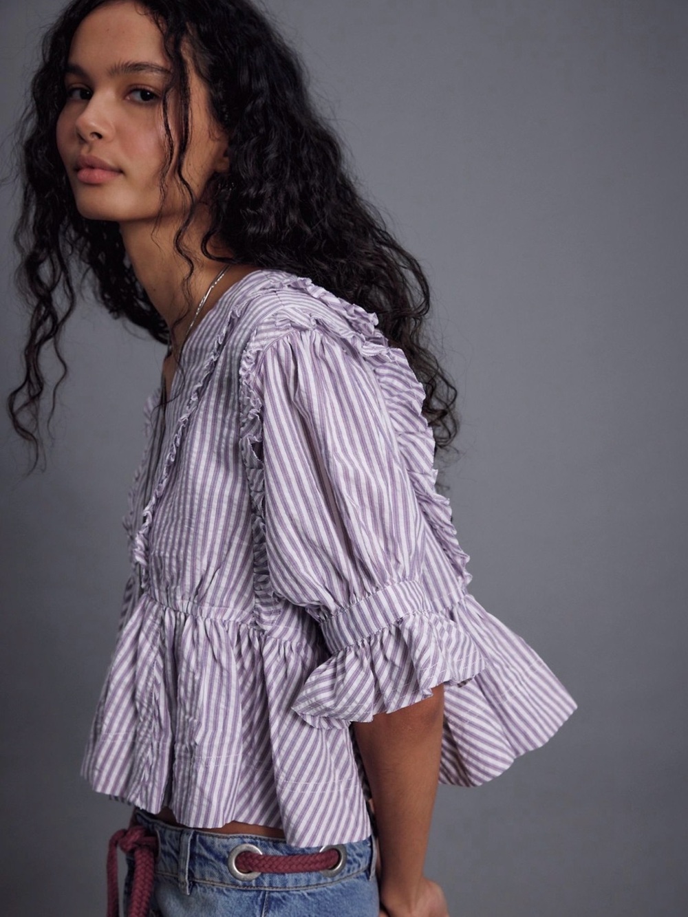 NWT Free People Miley Cotton Top Lavender
Size Medium